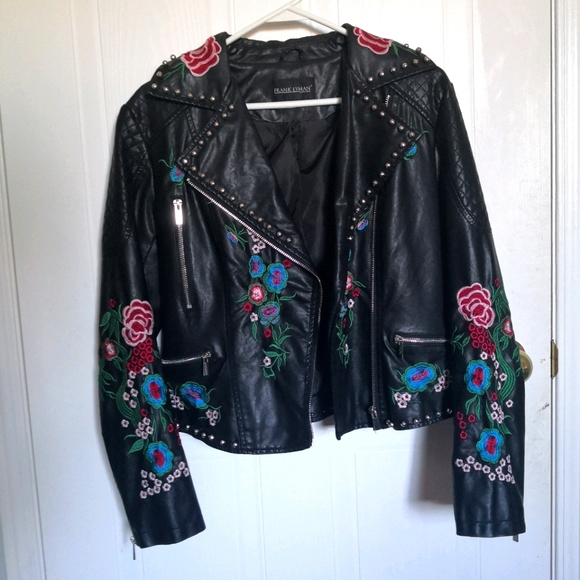 Embroidered Leather Jacket - Picture 1 of 6